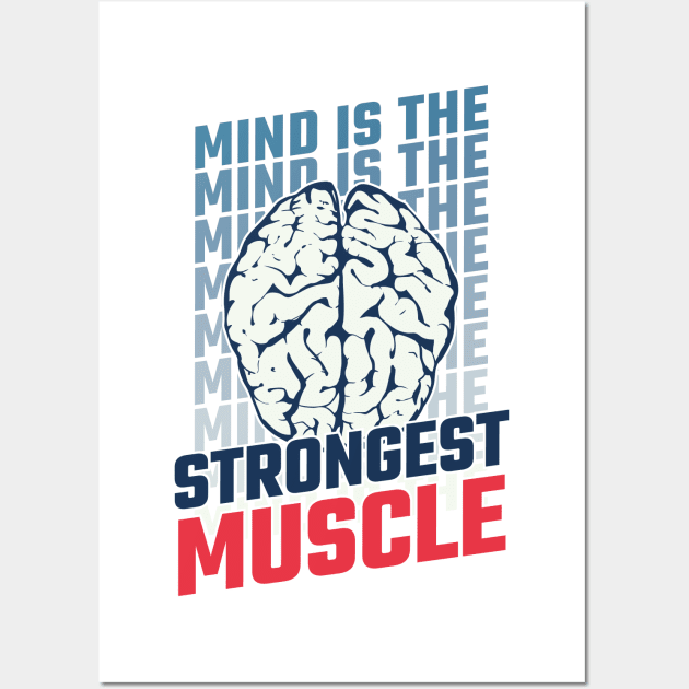 MIND IS THE STRONGEST MUSCLE - Fitness Motivational Wall Art by Fitastic